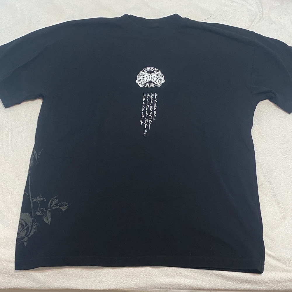 Only Black Men's Tee with White Graphic